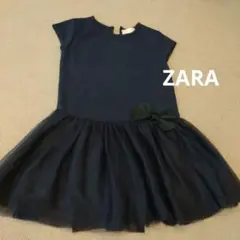 ZARAGirls　ネイビー 半袖ワンピース 122cm