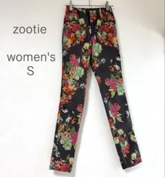 zootie レギンスパンツ 花柄 ウエストゴム フルレングス W58〜64 S