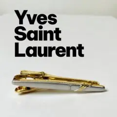 YSL イヴサンローラン ネクタイピン タイバー シルバー ゴールド ロゴ