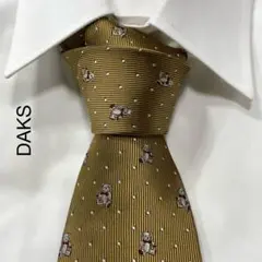 TG2674 DAKS アニマル ドット ジャガード シルク ネクタイ 日本製