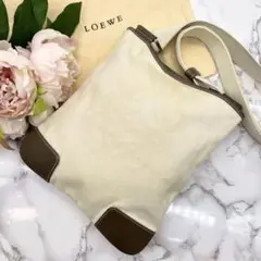 希少✨ ロエベ LOEWE ショルダーバッグ アナグラム キャンバス ブラウン系