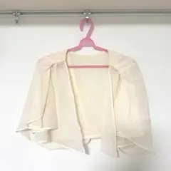 【結婚式 ボレロ】白 ホワイト　シフォン Mサイズ フォーマル ドレス 羽織