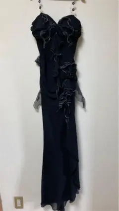ブラックロングドレスM美品♪パーティ社交ダンス