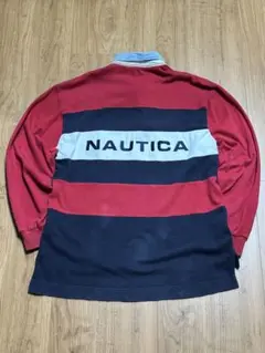 90s nautica ストライプ ポロシャツ Mサイズ ノーティカ bboy
