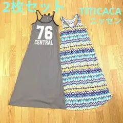 2枚セット チチカカ·ニッセン キャミソール＆ノースリーブロングワンピース 夏