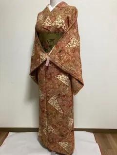 年始セール【希少】紅型染め 縮緬 小紋 袷着物