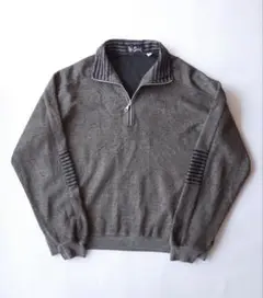 80's ビンテージ USA製　ハーフジップ トップス　オリーブ　アクリル 薄手