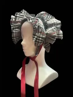ヘッドドレス　グレーチェック