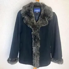 【美品】バーバリーブルーレーベル 極上ファーコート美シルエット 裏地チェック