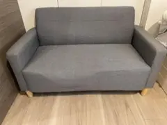 2人がけソファ　グレー　ヘタリあり