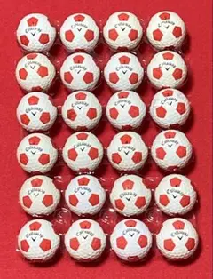 M125【中古ゴルフボール】キャロウェイ/クロムソフト 《サッカー柄》赤 24個