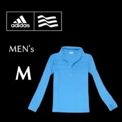 メンズMサイズ adidasGOLF 長袖ポロシャツ 水色