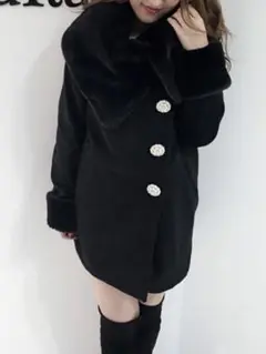 DaTuRa ダチュラ パールボタンコクーンファーコート 桜井莉菜 さくりな