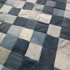 ハンドメイドデニムパッチワーク　フリーマット