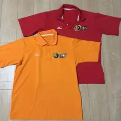【2枚セット】ミズノ ポロシャツ JAAF スポーツ オレンジ＆レッド