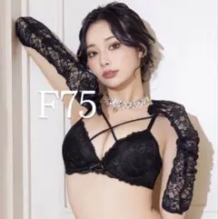 【新品】DRWレーシィブルームコード育乳脇高ブラジャーのみ 黒 F75