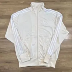 adidas アイボリー ジップアップジャージ