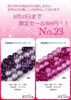 8月10日までの399Yen特価　No.23
