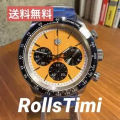 【高品質】RollsTimi オレンジ　クロノグラフ パンダダイヤル　タキメータ