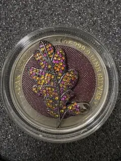 2019　ドイツ　 ゲルマニア　ジュエルド　オークリーフ　イエロー　銀貨 2019 ドイツ ゲルマニア ジュエルド オークリーフ イエロー 銀貨