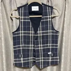 y073006 エディフィス　ベスト　ジレ　チェック　サイズ44