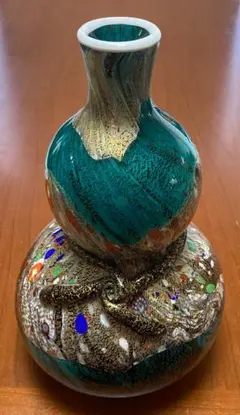 GWセール現代の名工 黒木国昭作 ガラス工芸 花器 手付花籠<光琳> 2375520-1.jpg