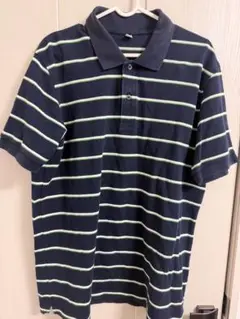 『値下げ』UNIQLO ネイビーストライプ ポロシャツ　XL