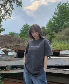 TWICE モモ着用 Alexander Wang Acid wash Tee
