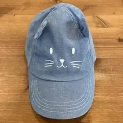 プチバトー　ベビーキャップ　ねこ耳　デニム