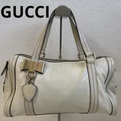 GUCCI ハンドバッグ ドゥケッサ レザー 金具 ベージュ ゴールド金具