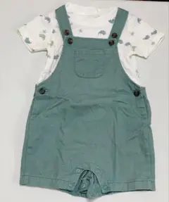 恐竜柄Tシャツ付きオーバーオール 80cm 12-18m