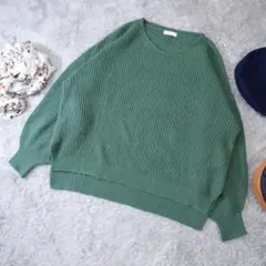 earth music アース F ニット セーター 緑グリーン 美品