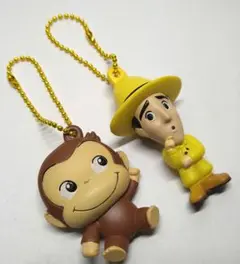 おさるのジョージ ぺたんこマスコット　ストラップフィギュア
