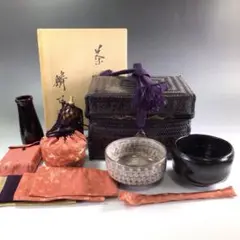 茶道具◆棕櫚入　炭篭八角◆和田鱗司作 茶道具◇棕櫚入 炭篭八角◇和田鱗司作 美術品・アンティーク
