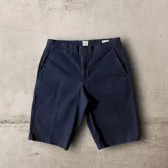 00s GAPコットンチノショーツ ショートパンツ 無地ソリッドネイビーW30