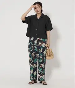 美品green label relaxingクロップドシャツ 撥水 ブラック M