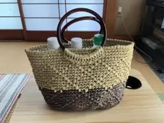 茶色2色のカゴバック