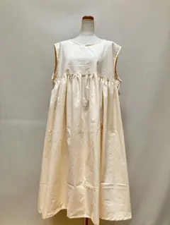 コットン100% インド綿　ハンドメイド　ノースリーブワンピース