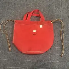 ムーミン刺繍赤バッグ