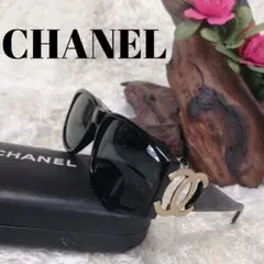 CHANEL シャネル ココマーク サングラス ケース付 デカロゴ ブラック