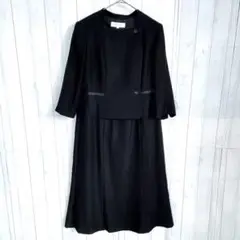 ガルヴェン ブラックフォーマル 礼服 喪服 レイヤード風 七分袖 冠婚葬祭