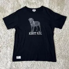 SCHOTT レディース 犬 プリント ラブラドール F ブラック Tシャツ