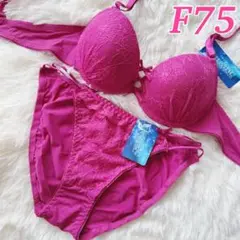 F75♥️ブラショーツセット♥️総レース ピンク リボン 258002