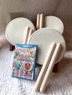 WiiU タタコン バチ 3つセット 太鼓の達人　ソフト付