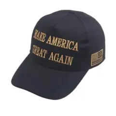 トランプ大統領　帽子　MAKE AMERICA GREAT AGAIN 黒×金