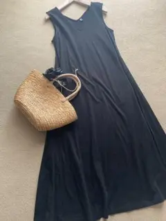 新品☆ユニクロノースリーブワンピース黒S