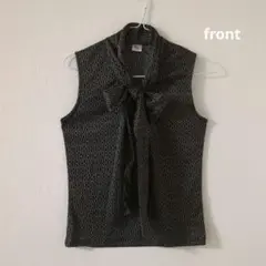 【超美品】dun ton arse大人デザイン　ノースリーブ　リボンタイトップス