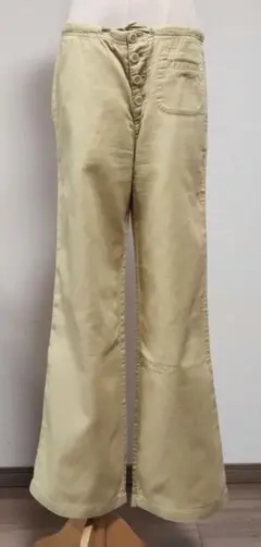 AIGLE　イエローフレアパンツ ボタンフライ
