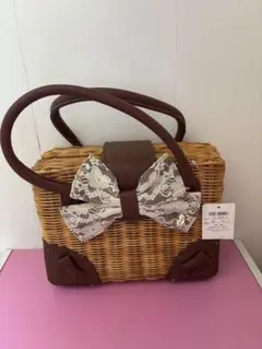 LIZLISA リズリサ カゴバック ラメ リボン ハート ホワイト ショルダー LIZ LISA Official Online Store Girly Fashion｜ Tokyo Kawaii Life