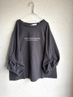 新品　サマンサモスモス　袖タックTシャツ　チャコール